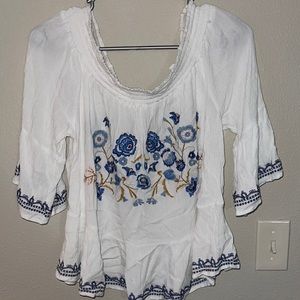 Cold shoulder floral top